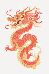 Vibrant Chinese dragon illustration