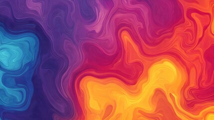 Abstract Wavy Liquid Swirls Pattern   Vibrant Color Gradient  Orange  Yellow  Pink  Purple  Blue Background