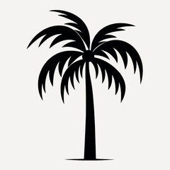 Silhouette palm tree icon vector