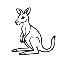 Kangaroo in cartoon, doodle style . Image for t-shirt, web, mobile apps and ui. Isolated 2d vector illustration in logo, icon, sketch style, Eps 10, black and white. AI Generative
