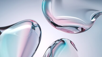 Wavy Glass Shapes Background