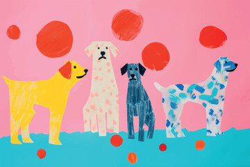 Obraz premium Colorful dogs abstract art