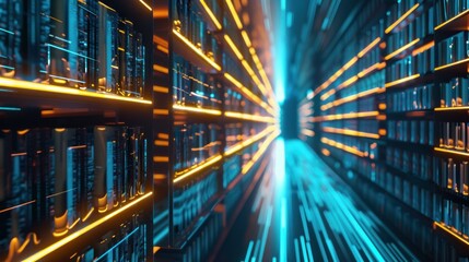 Fototapeta premium Abstract Library of Knowledge