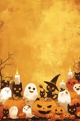 Free Halloween concept background wallpaper with copy space