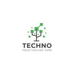 Creative Technology Tree logo design template
