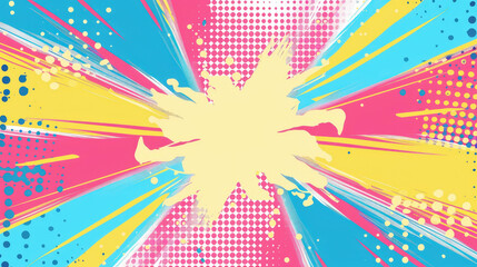 Fototapeta premium Pastel colorful comic abstract background template, in a style of pop art. Generative AI
