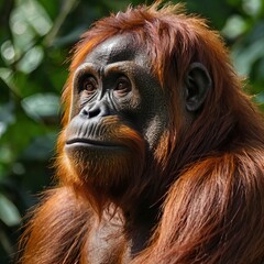 Fototapeta premium bornean orangutan generative ai