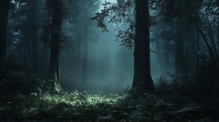 Obraz premium Misty Forest Path