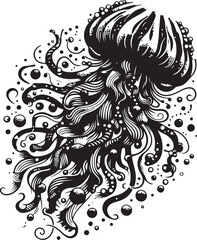 Fototapeta premium Jellyfish vector design clipart flat style artwork