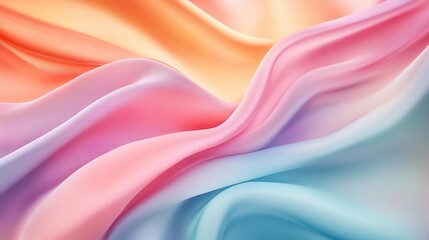 Flowing pastel fabric with smooth curves, soft edges, abstract artistic background