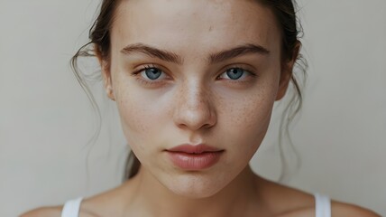 "A young woman with beautiful skin."