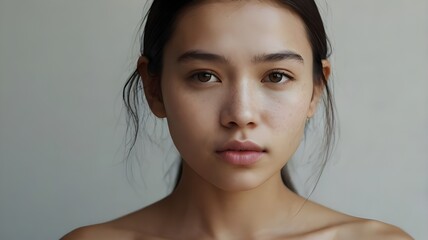 "A young woman with beautiful skin."