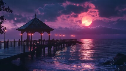 Colorful fireworks reflect from water, beautiful scenery Generative Ai.