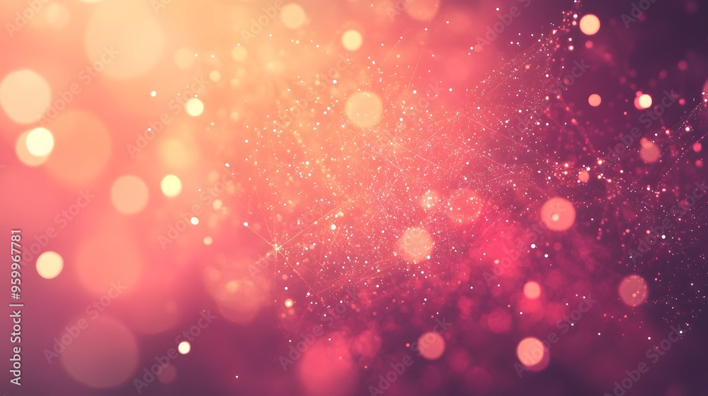 Wall mural Abstract Pink and Gold Bokeh Background with Sparkles