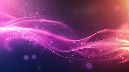 Obraz premium Abstract Pink and Purple Swirling Wave with Glittering Light