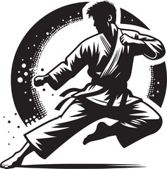 karate player vector design clipart flat style artwork