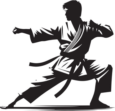 karate player vector design clipart flat style artwork