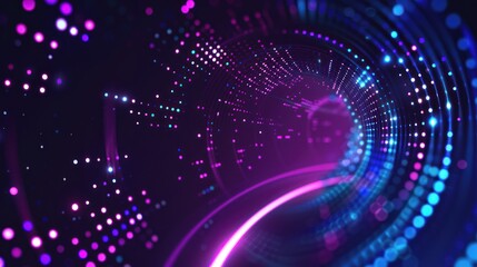 Abstract Neon Tunnel of Light