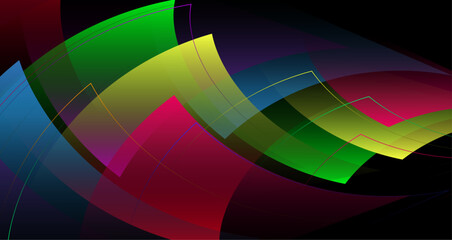 Obraz premium Vibrant Geometric Patterns with Colorful Triangles on Dark Background