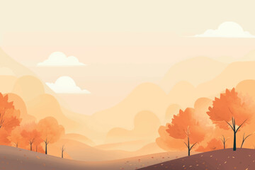 Serene autumn landscape illustration