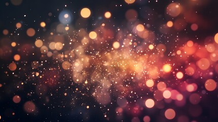 Obraz premium Abstract Bokeh Background with Warm Lights and Glowing Particles