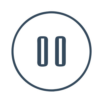 recommend clip art: Pause button in minimalist style, black and white outline