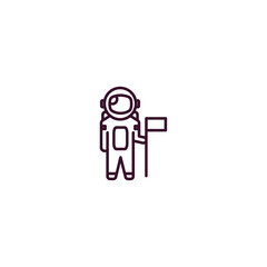 astronaut and flag outline icon. Linear vector from astronomy concept. Thin line astronaut and flag icon isolated on white background