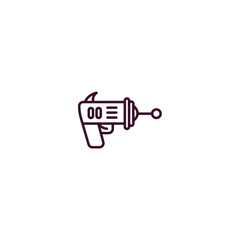 laser gun outline icon. Linear vector from astronomy concept. Thin line laser gun icon isolated on white background