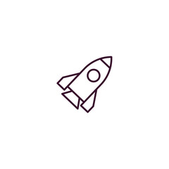 space ship outline icon. Linear vector from astronomy concept. Thin line space ship icon isolated on white background