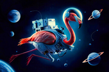 Astronaut Flamingo