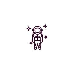 spaceman outline icon. Linear vector from astronomy concept. Thin line spaceman icon isolated on white background