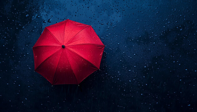 umbrella on a rainy day Splash of drops, concept of rain generated by AI