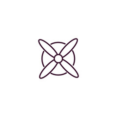 airscrew outline icon. Linear vector from astronomy concept. Thin line airscrew icon isolated on white background