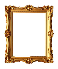 Metal frame with patterns isolated on transparent background

