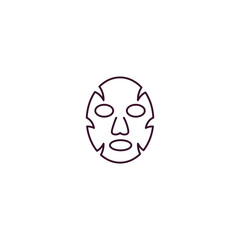 Fototapeta premium face mask outline icon. Linear vector from beauty concept. Thin line face mask icon isolated on white background