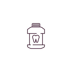 mouthwash outline icon. Linear vector from beauty concept. Thin line mouthwash icon isolated on white background