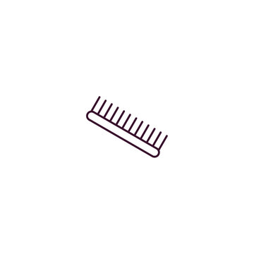 recommend clip art: inclined comb outline icon. Linear vector from beauty concept. Thin line inclined comb icon isolated on white background