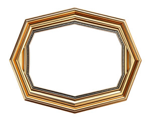 Octagonal metal frame isolated on transparent background
