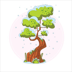 Tree design in simple motion graphics style.