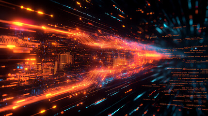 Fototapeta premium Cybersecurity Firewall digital background.