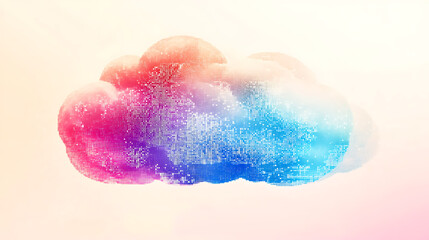 Fototapeta premium Digital Cloud with pink background