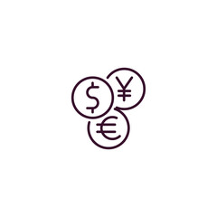 currencies outline icon. Linear vector from business concept. Thin line currencies icon isolated on white background