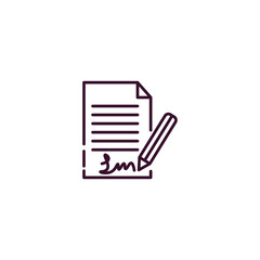 signing a contract outline icon. Linear vector from business concept. Thin line signing a contract icon isolated on white background