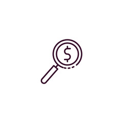 money finder outline icon. Linear vector from business concept. Thin line money finder icon isolated on white background