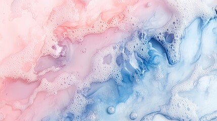 Obraz premium Rejuvenating Skin Regeneration with Advanced Medical Gel in Watercolor Light Pinks and Blues - Focus on Repair and Renewal