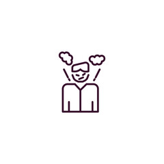 angry boss outline icon. Linear vector from business concept. Thin line angry boss icon isolated on white background