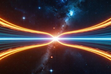 Cosmic Energy Wave: Vibrant Light Effect and Shimmering Brilliance in the Universe