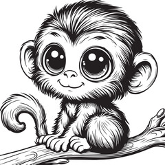 Obraz premium monkey vector design clipart flat style artwork