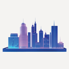 Fototapeta premium Neon cityscape futuristic skyline