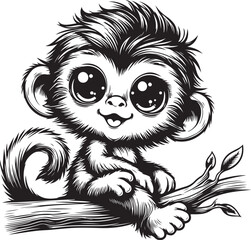 Fototapeta premium monkey vector design clipart flat style artwork